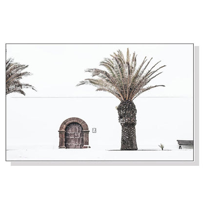 70cmx100cm European Palm Tree White Frame Canvas Wall Art-Home &amp; Garden &gt; Wall Art-PEROZ Accessories