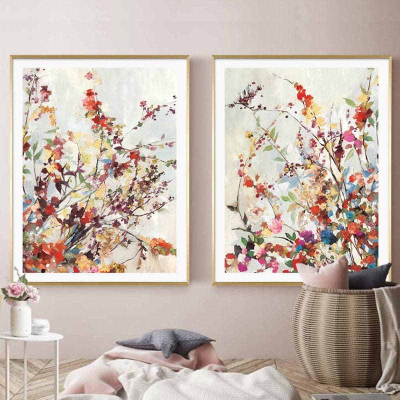 50cmx70cm Coming Spring 2 Sets Gold Frame Canvas Wall Art-Home &amp; Garden &gt; Wall Art-PEROZ Accessories