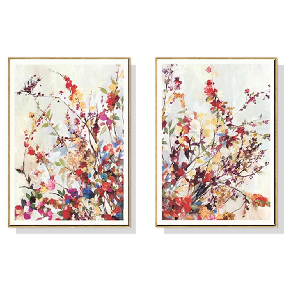 50cmx70cm Coming Spring 2 Sets Gold Frame Canvas Wall Art-Home &amp; Garden &gt; Wall Art-PEROZ Accessories