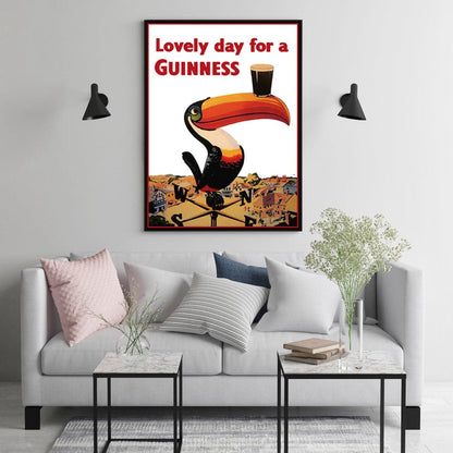 60cmx90cm Beer Lovely Day For A Guinness Black Frame Canvas Wall Art-Home &amp; Garden &gt; Wall Art-PEROZ Accessories