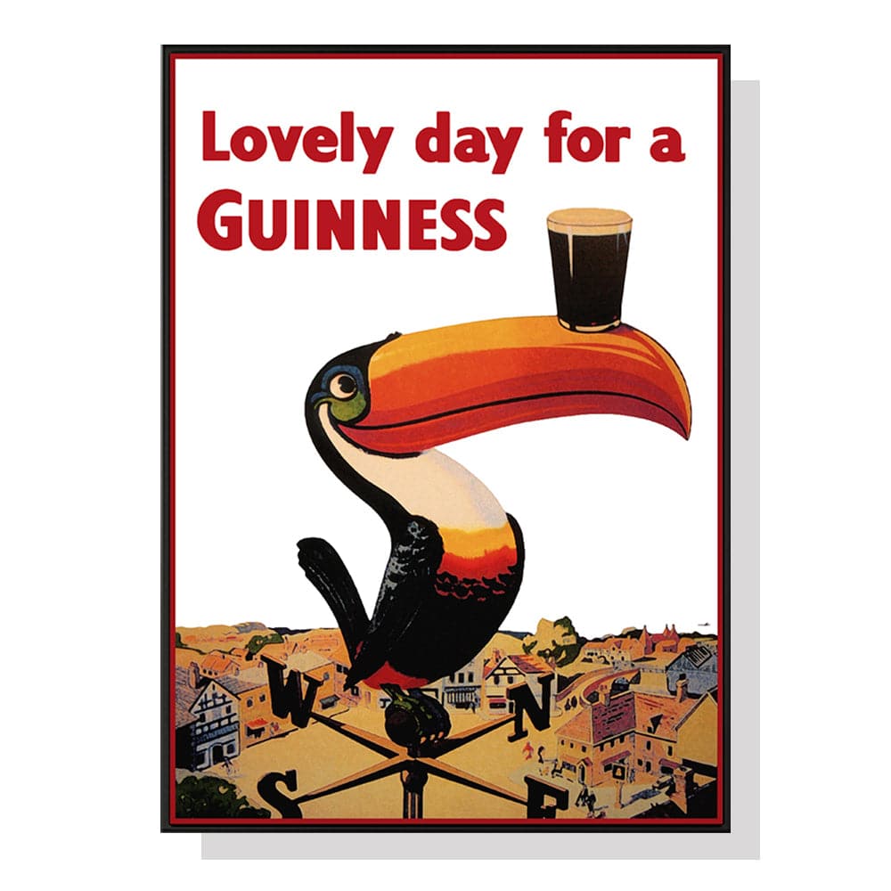 70cmx100cm Beer Lovely Day For A Guinness Black Frame Canvas Wall Art-Home &amp; Garden &gt; Wall Art-PEROZ Accessories
