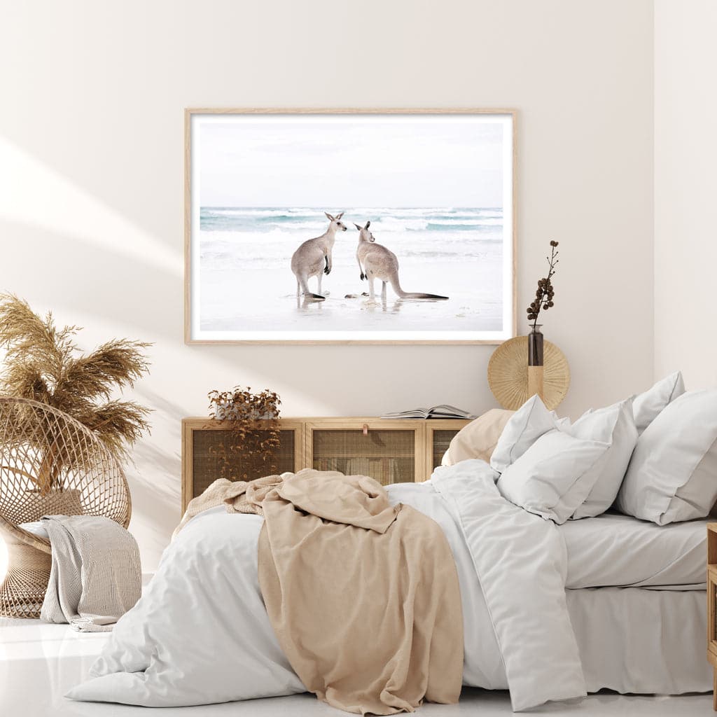 50cmx70cm Kangaroo Wood Frame Canvas Wall Art-Home &amp; Garden &gt; Wall Art-PEROZ Accessories