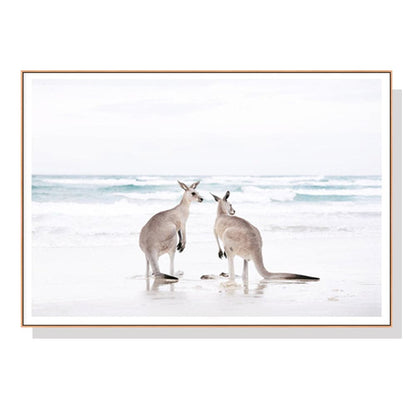 60cmx90cm Kangaroo Wood Frame Canvas Wall Art-Home &amp; Garden &gt; Wall Art-PEROZ Accessories