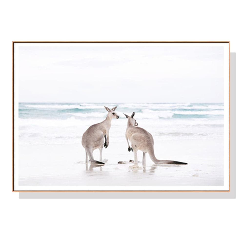 70cmx100cm Kangaroo Wood Frame Canvas Wall Art-Home &amp; Garden &gt; Wall Art-PEROZ Accessories