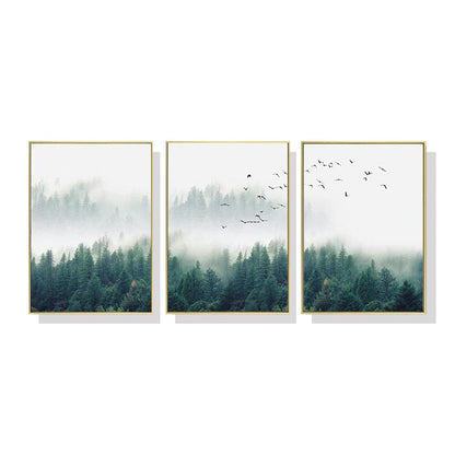 40cmx60cm Mystical Forest 3 Sets Gold Frame Canvas Wall Art-Home &amp; Garden &gt; Wall Art-PEROZ Accessories