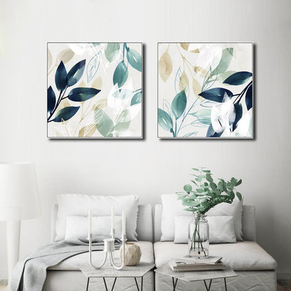 50cmx50cm Watercolour style leaves 2 Sets White Frame Canvas Wall Art-Home &amp; Garden &gt; Wall Art-PEROZ Accessories