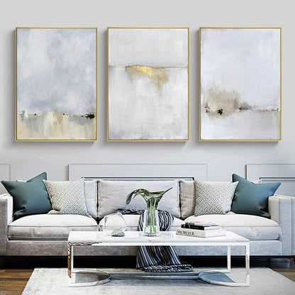 60cmx90cm Abstract golden white 3 Sets Gold Frame Canvas Wall Art-Home &amp; Garden &gt; Wall Art-PEROZ Accessories