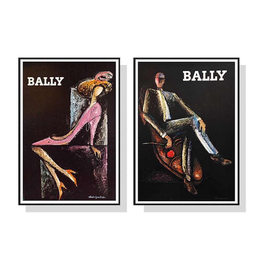 60cmx90cm Bally Man &amp; Woman 2 Sets Black Frame Canvas Wall Art-Home &amp; Garden &gt; Wall Art-PEROZ Accessories