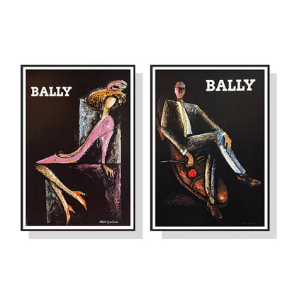 60cmx90cm Bally Man &amp; Woman 2 Sets Black Frame Canvas Wall Art-Home &amp; Garden &gt; Wall Art-PEROZ Accessories