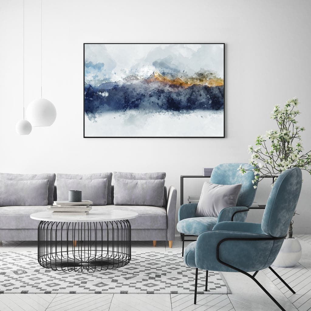 60cmx90cm Abstract Sunlight Mountains Black Frame Canvas Wall Art-Home &amp; Garden &gt; Wall Art-PEROZ Accessories