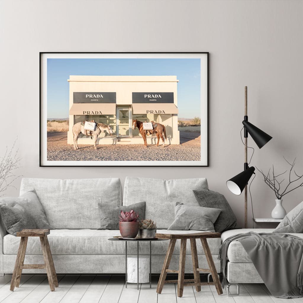 50cmx70cm Horses Prada Black Frame Canvas Wall Art-Home &amp; Garden &gt; Wall Art-PEROZ Accessories
