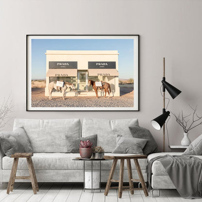 50cmx70cm Horses Prada Black Frame Canvas Wall Art-Home &amp; Garden &gt; Wall Art-PEROZ Accessories