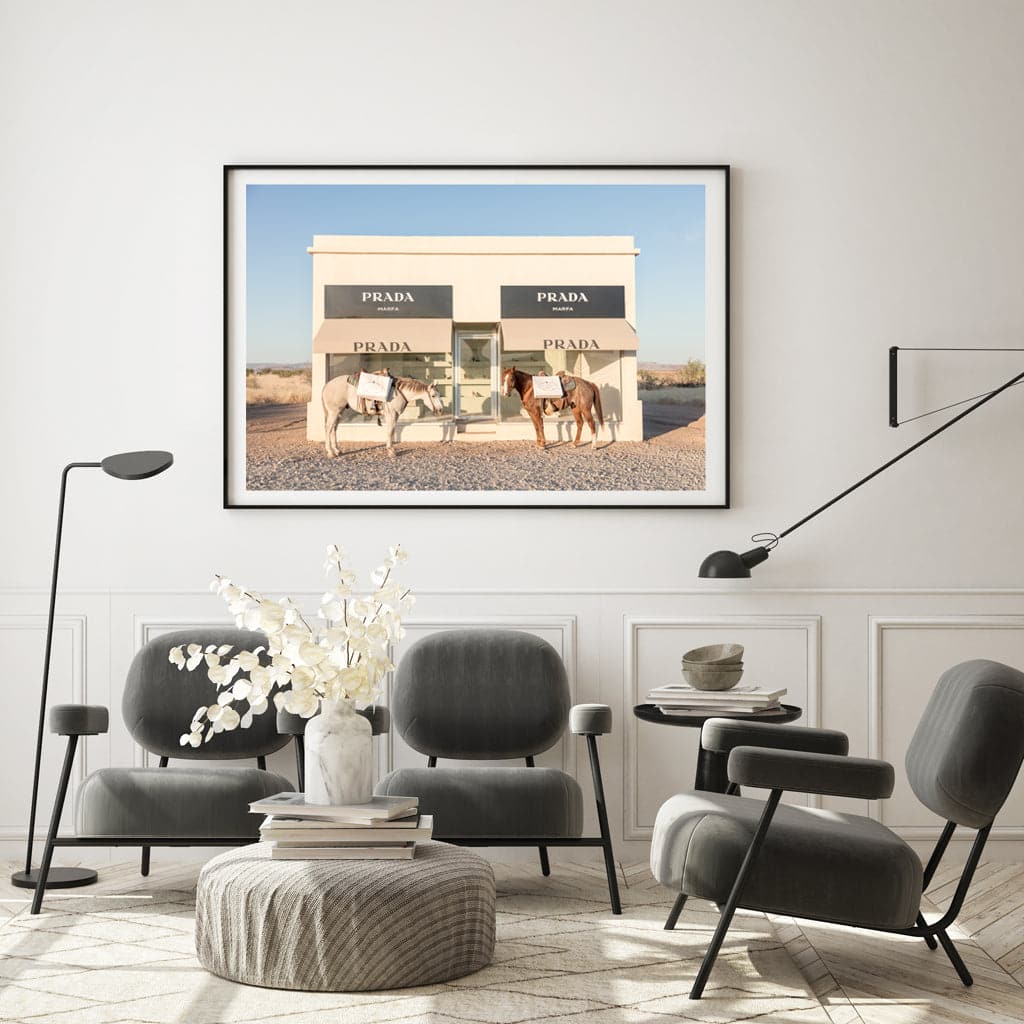 50cmx70cm Horses Prada Black Frame Canvas Wall Art-Home &amp; Garden &gt; Wall Art-PEROZ Accessories
