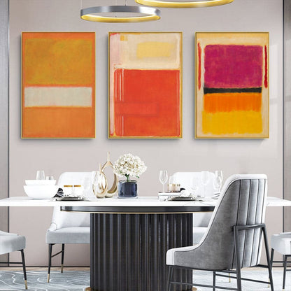 60cmx90cm Colourful 3 Sets By Mark Rothko Black Frame Canvas Wall Art-Home &amp; Garden &gt; Wall Art-PEROZ Accessories