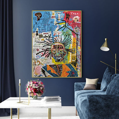 70cmx100cm Jazz Gold Frame Canvas Wall Art-Home &amp; Garden &gt; Wall Art-PEROZ Accessories