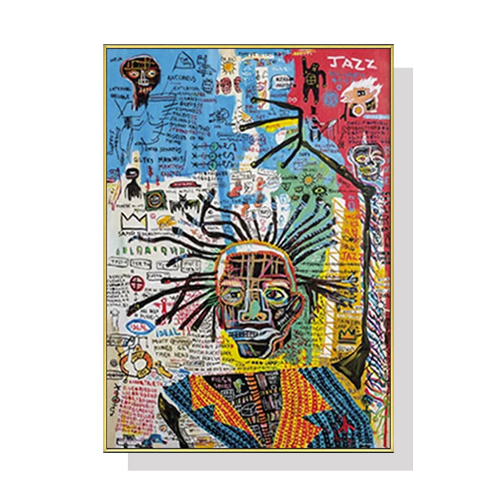 70cmx100cm Jazz Gold Frame Canvas Wall Art-Home &amp; Garden &gt; Wall Art-PEROZ Accessories