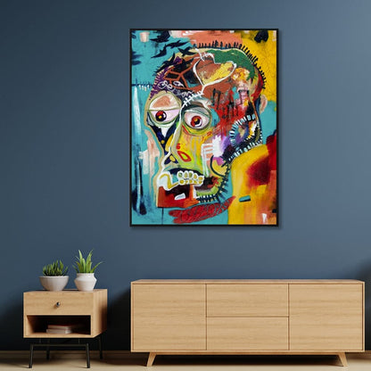 70cmx100cm Pop Art Head Black Frame Canvas Wall Art-Home &amp; Garden &gt; Wall Art-PEROZ Accessories