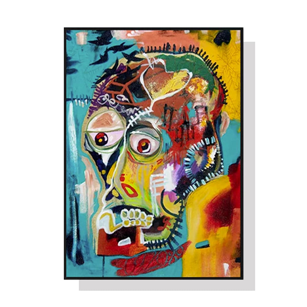 70cmx100cm Pop Art Head Black Frame Canvas Wall Art-Home &amp; Garden &gt; Wall Art-PEROZ Accessories