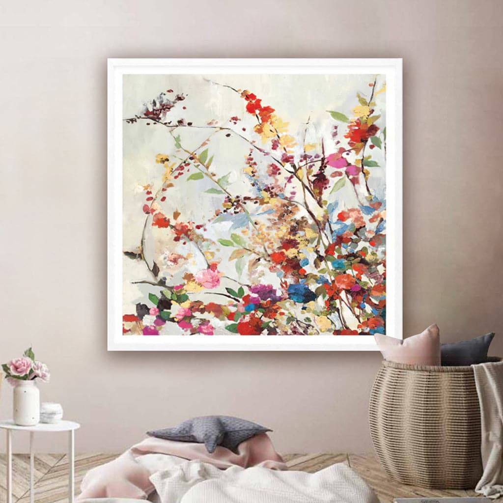 60cmx60cm Coming Spring Square Size White Frame Canvas Wall Art-Home &amp; Garden &gt; Wall Art-PEROZ Accessories