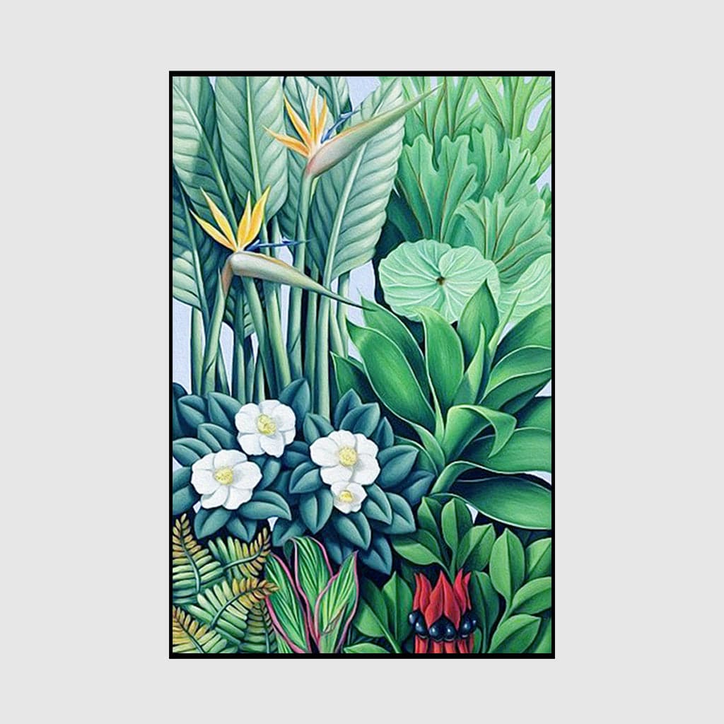 50cmx70cm Tropical plants Black Frame Canvas Wall Art-Home &amp; Garden &gt; Wall Art-PEROZ Accessories