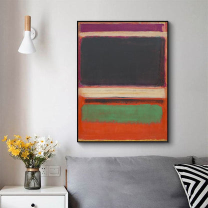 70cmx100cm Black Orange Green By Mark Rothko Black Frame Canvas Wall Art-Home &amp; Garden &gt; Wall Art-PEROZ Accessories