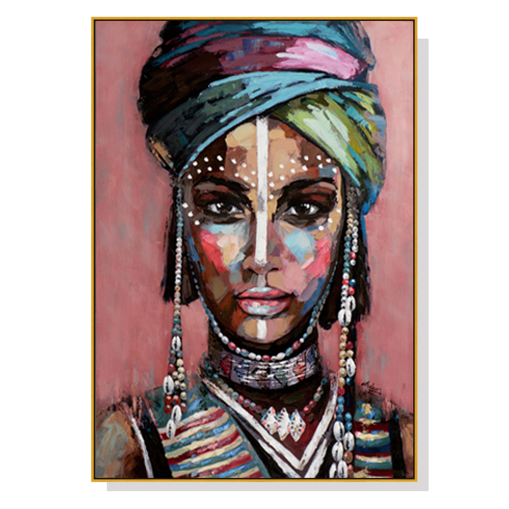 60cmx90cm African woman II Gold Frame Canvas Wall Art-Home &amp; Garden &gt; Wall Art-PEROZ Accessories