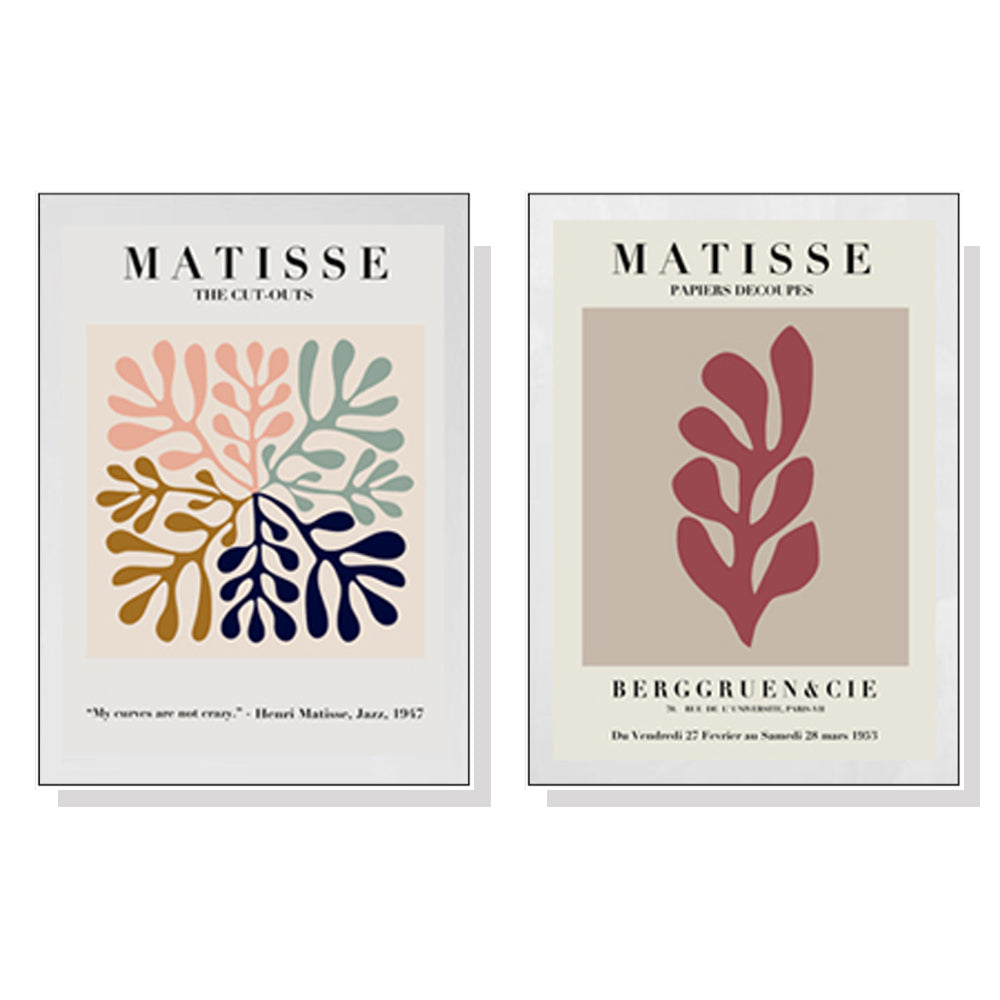 50cmx70cm Matisse 2 Sets White Frame Canvas Wall Art-Home &amp; Garden &gt; Wall Art-PEROZ Accessories