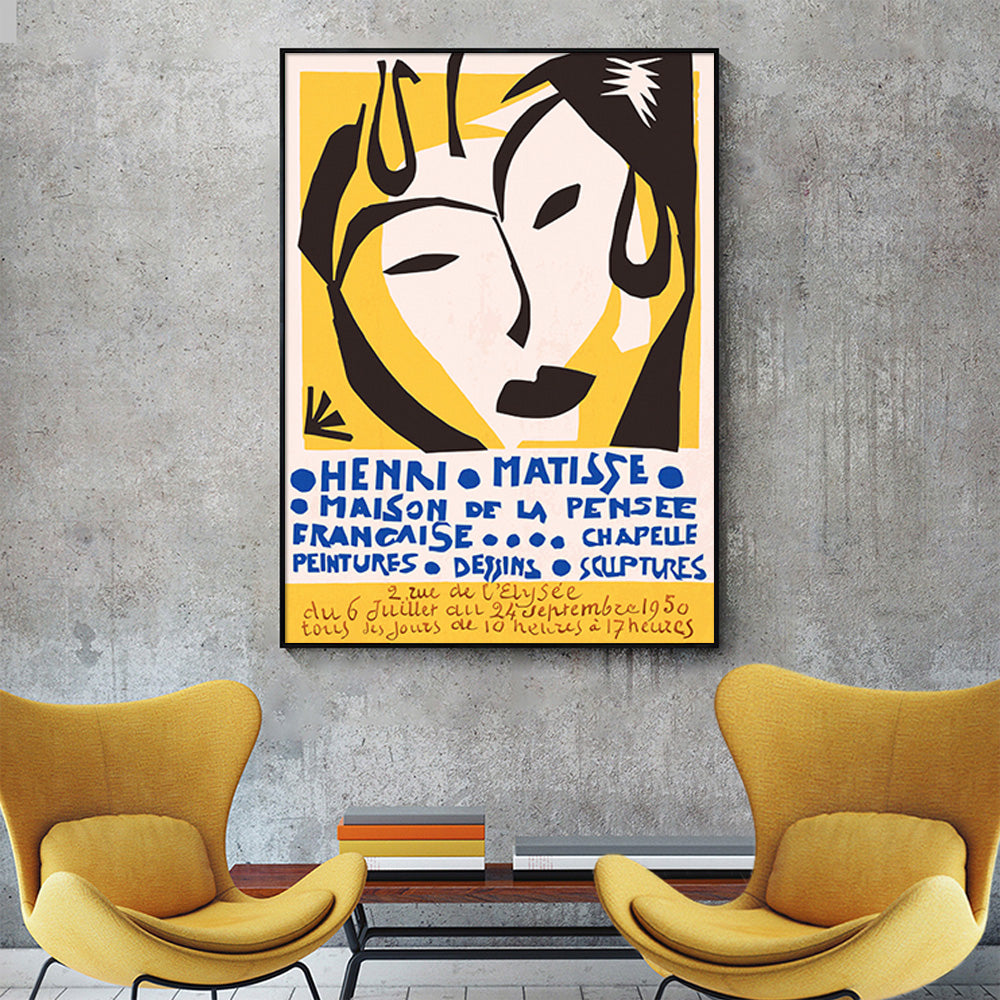 70cmx100cm Henri Matisse Black Frame Canvas Wall Art-Home &amp; Garden &gt; Wall Art-PEROZ Accessories