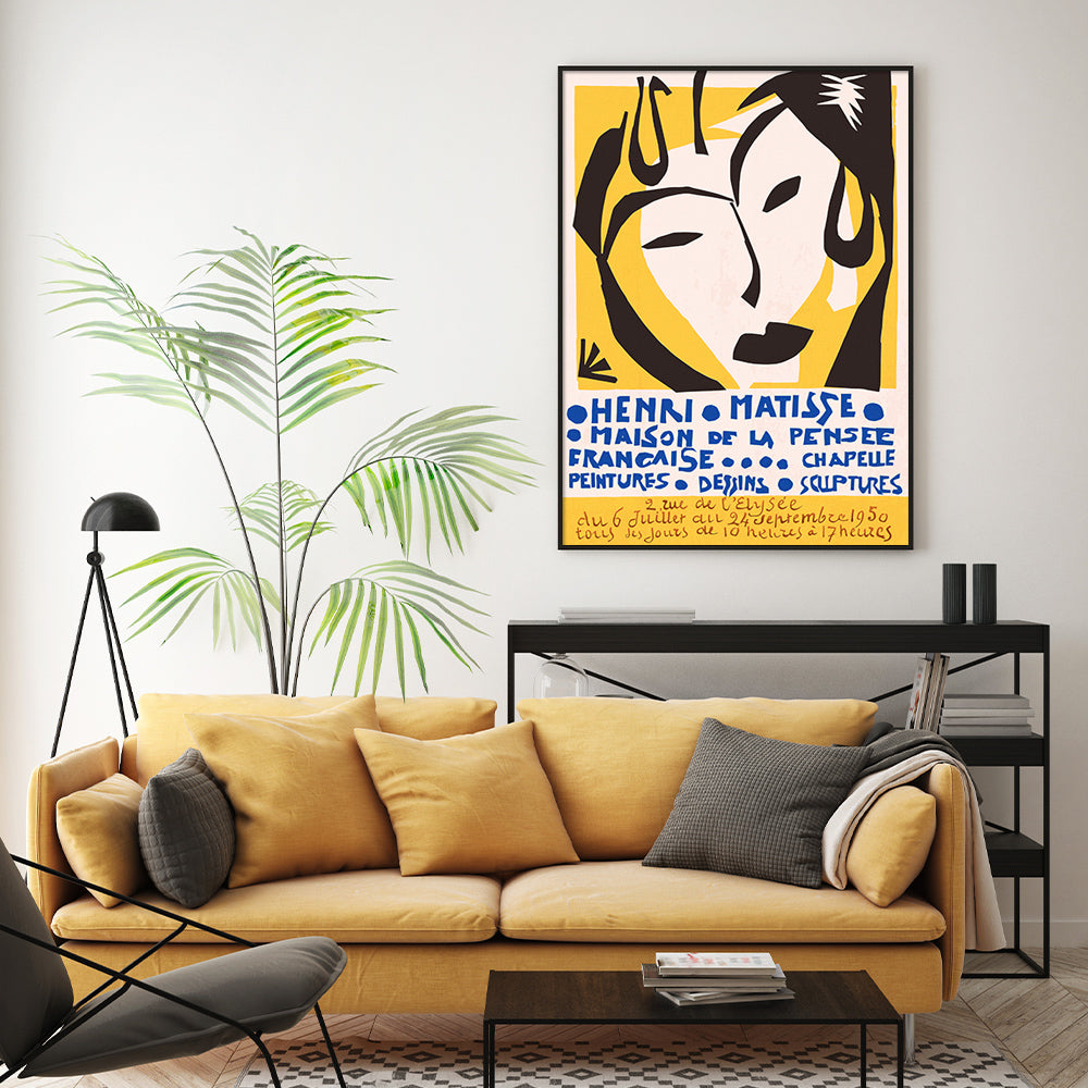 70cmx100cm Henri Matisse Black Frame Canvas Wall Art-Home &amp; Garden &gt; Wall Art-PEROZ Accessories
