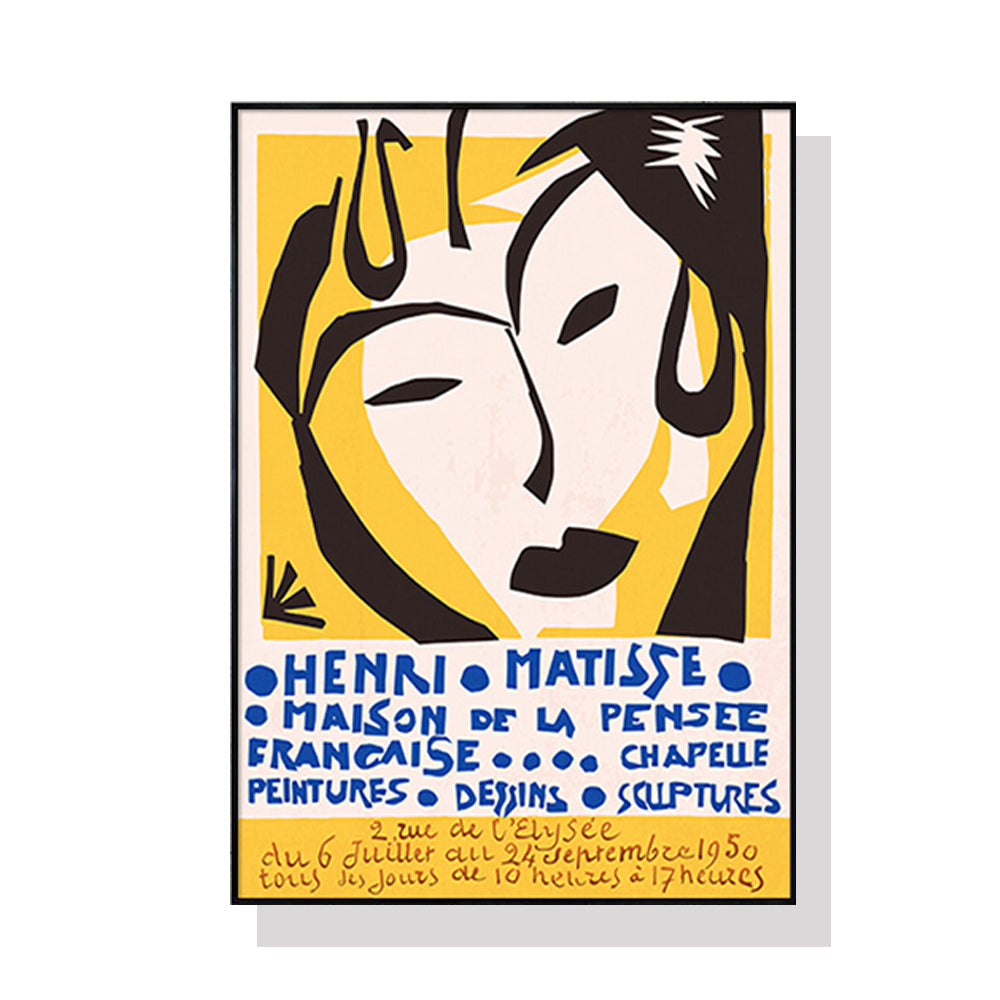 70cmx100cm Henri Matisse Black Frame Canvas Wall Art-Home &amp; Garden &gt; Wall Art-PEROZ Accessories
