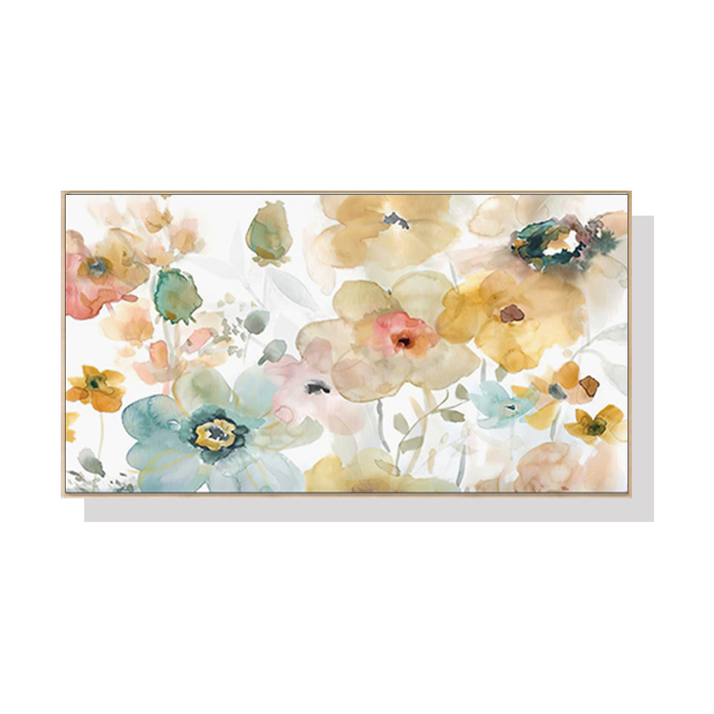 40cmx80cm Floral Watercolor Style Wood Frame Canvas Wall Art-Home &amp; Garden &gt; Wall Art-PEROZ Accessories