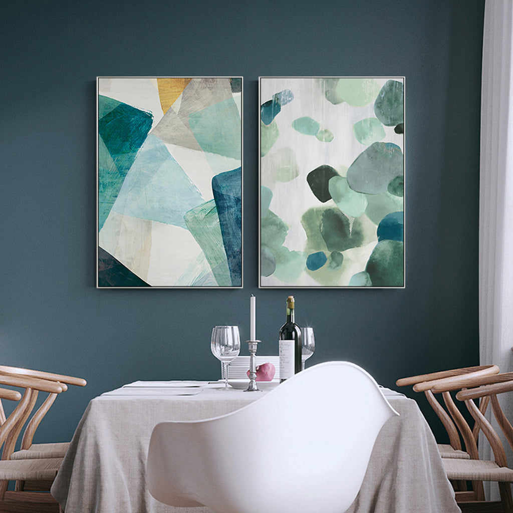 50cmx70cm Green Marble 2 Sets White Frame Canvas Wall Art-Home &amp; Garden &gt; Wall Art-PEROZ Accessories