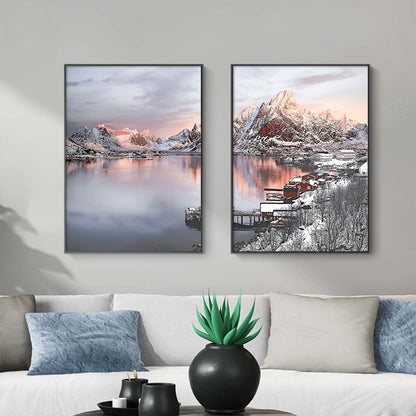 60cmx90cm Nordic Norway 2 Sets Black Frame Canvas Wall Art-Home &amp; Garden &gt; Wall Art-PEROZ Accessories