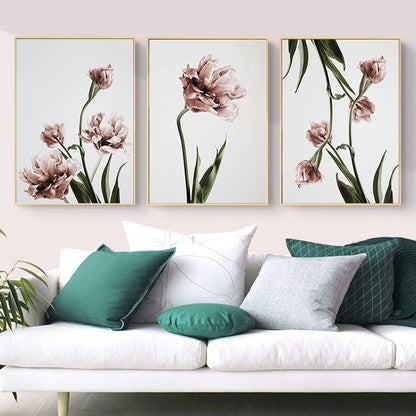60cmx90cm Tulip Flower 3 Sets Gold Frame Canvas Wall Art-Home &amp; Garden &gt; Wall Art-PEROZ Accessories