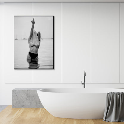 50cmx70cm Feminist Print Black Frame Canvas Wall Art-Home &amp; Garden &gt; Wall Art-PEROZ Accessories