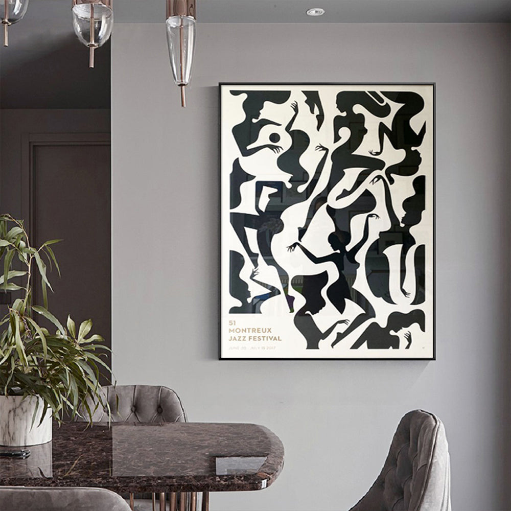 50cmx70cm Jazz Festival Black Frame Canvas Wall Art-Home &amp; Garden &gt; Wall Art-PEROZ Accessories