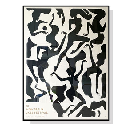 70cmx100cm Jazz Festival Black Frame Canvas Wall Art-Home &amp; Garden &gt; Wall Art-PEROZ Accessories