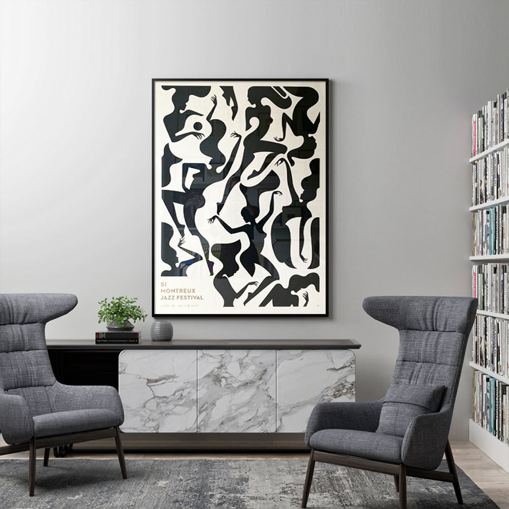 70cmx100cm Jazz Festival Black Frame Canvas Wall Art-Home &amp; Garden &gt; Wall Art-PEROZ Accessories