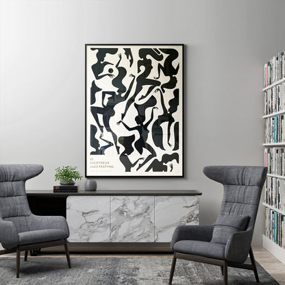 70cmx100cm Jazz Festival Black Frame Canvas Wall Art-Home &amp; Garden &gt; Wall Art-PEROZ Accessories