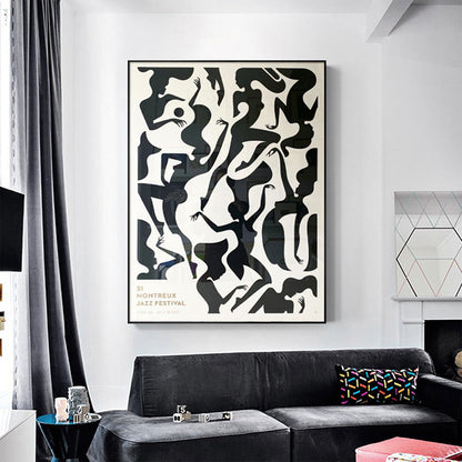 70cmx100cm Jazz Festival Black Frame Canvas Wall Art-Home &amp; Garden &gt; Wall Art-PEROZ Accessories