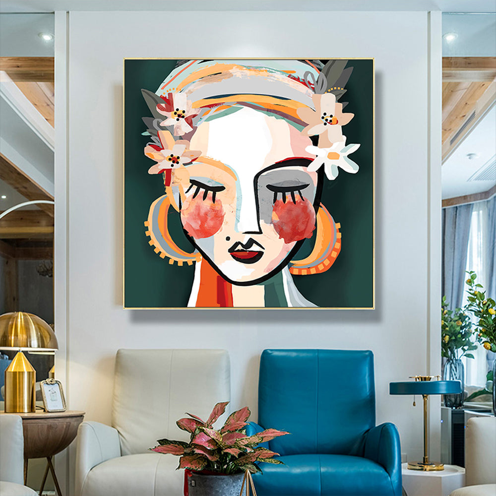 50cmx50cm Sophie II Gold Frame Canvas Wall Art-Home &amp; Garden &gt; Wall Art-PEROZ Accessories