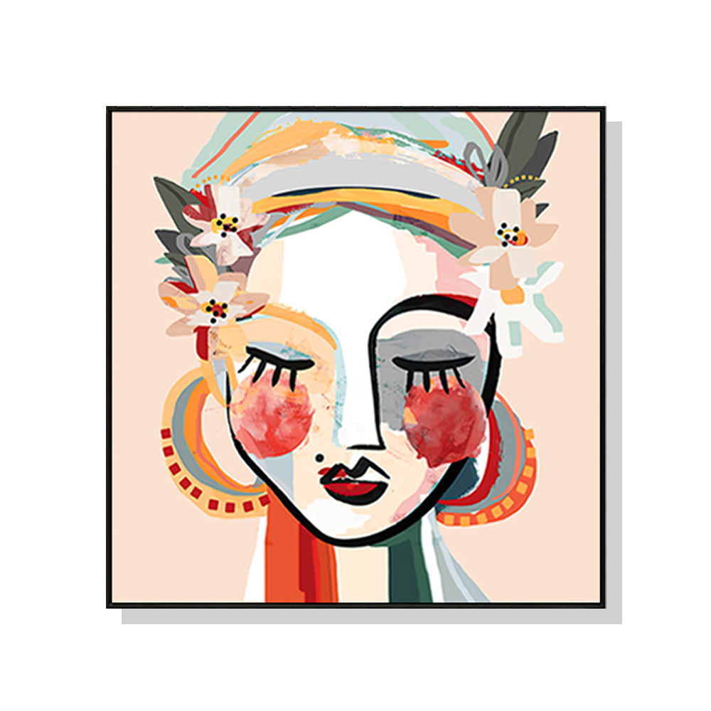 60cmx60cm Sophie Black Frame Canvas Wall Art-Home &amp; Garden &gt; Wall Art-PEROZ Accessories