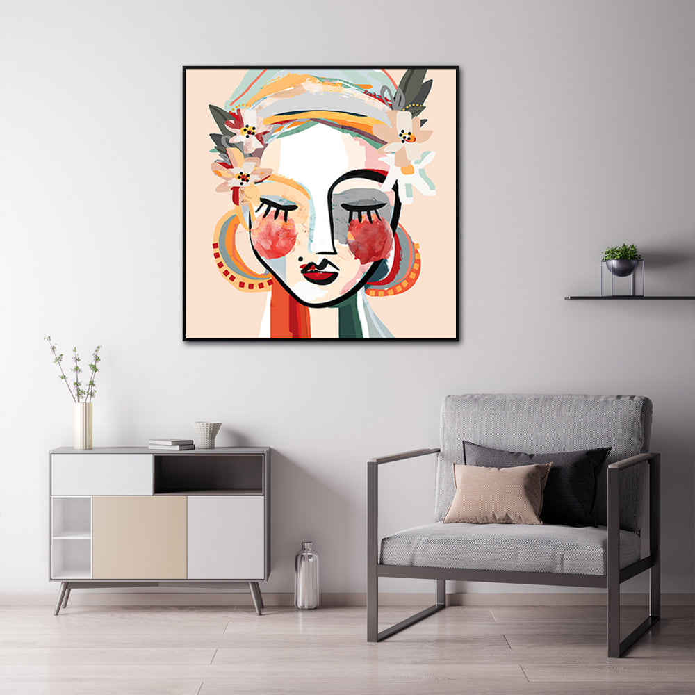 70cmx70cm Sophie Black Frame Canvas Wall Art-Home &amp; Garden &gt; Wall Art-PEROZ Accessories