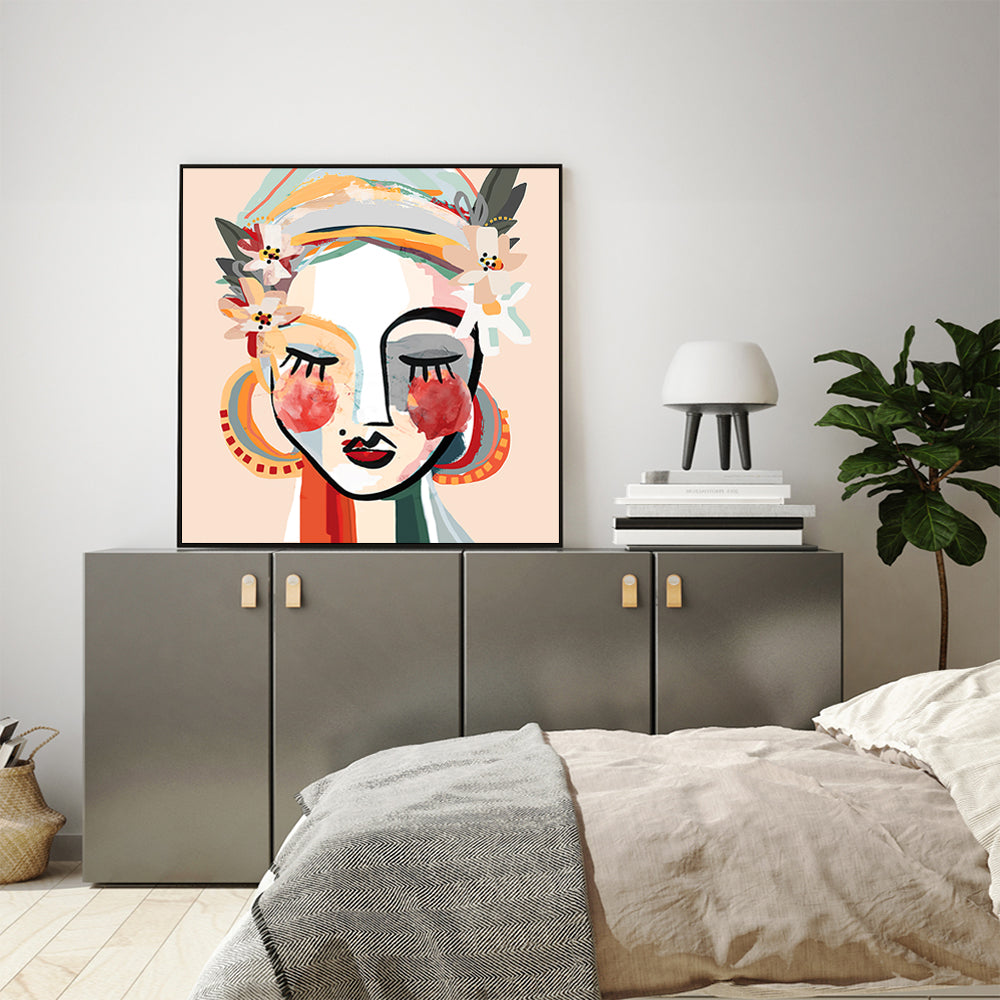 70cmx70cm Sophie Black Frame Canvas Wall Art-Home &amp; Garden &gt; Wall Art-PEROZ Accessories