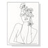 60cmx90cm Line Art Girl White Frame Canvas Wall Art-Home & Garden > Wall Art-PEROZ Accessories