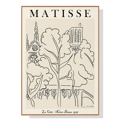 60cmx90cm Line Art By Henri Matisse Wood Frame Canvas Wall Art-Home &amp; Garden &gt; Wall Art-PEROZ Accessories