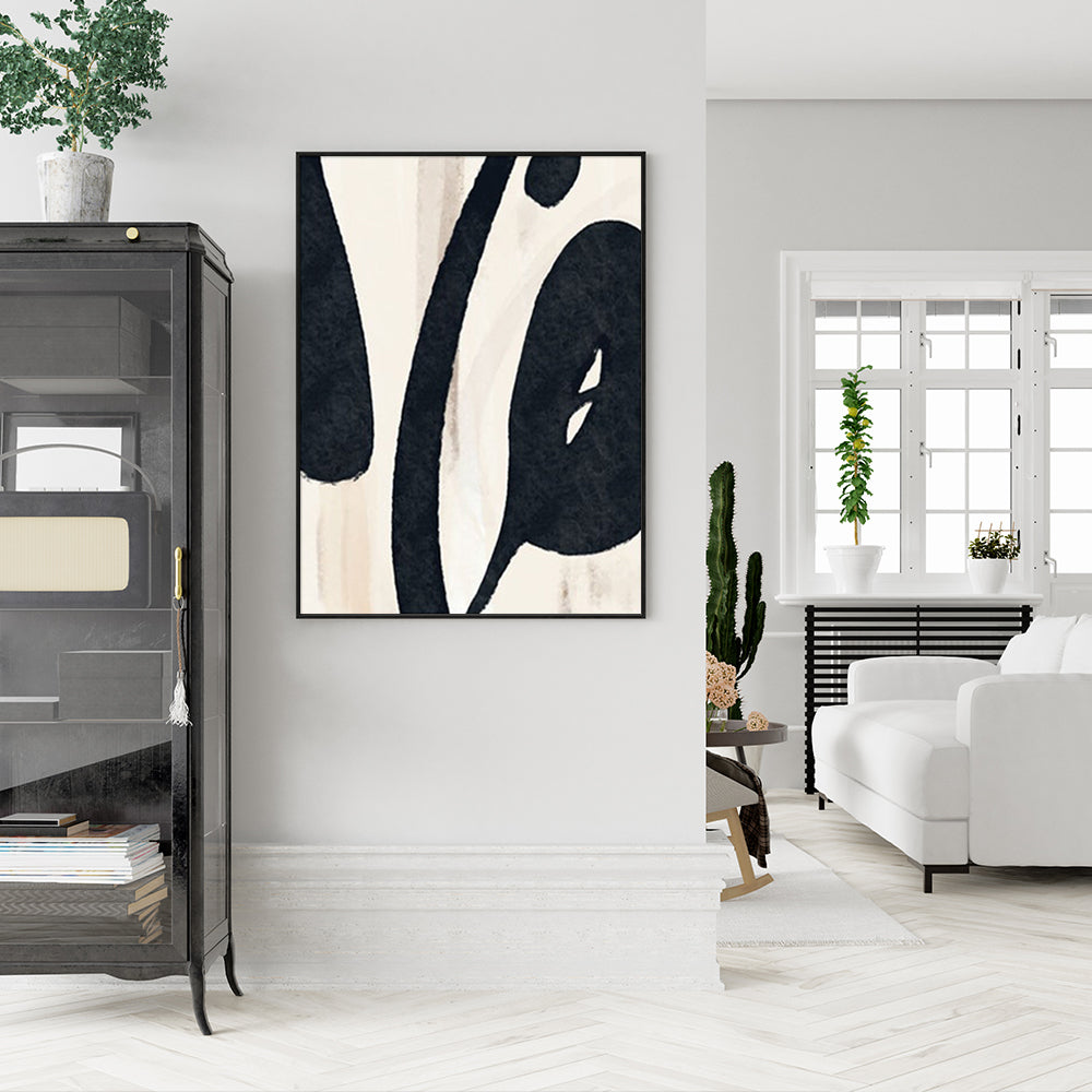 70cmx100cm Black Ink Black Frame Canvas Wall Art-Home &amp; Garden &gt; Wall Art-PEROZ Accessories