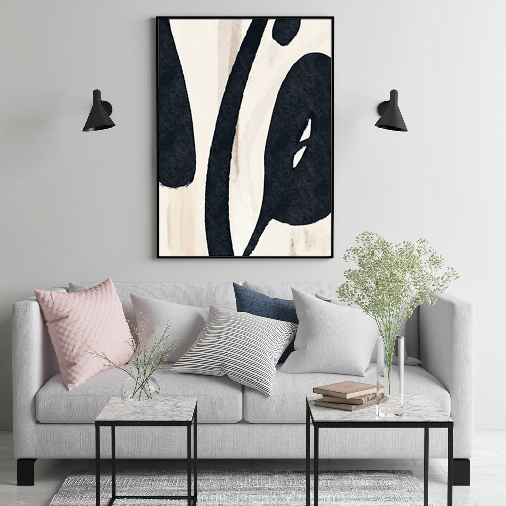 70cmx100cm Black Ink Black Frame Canvas Wall Art-Home &amp; Garden &gt; Wall Art-PEROZ Accessories