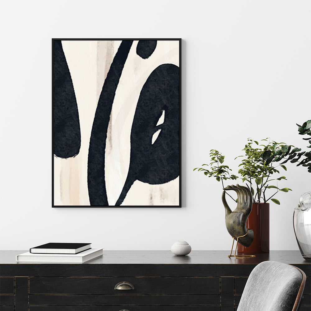 70cmx100cm Black Ink Black Frame Canvas Wall Art-Home &amp; Garden &gt; Wall Art-PEROZ Accessories