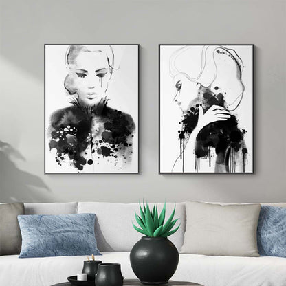 50cmx70cm Watercolor Sketch 2 Sets Black Frame Canvas Wall Art-Home &amp; Garden &gt; Wall Art-PEROZ Accessories